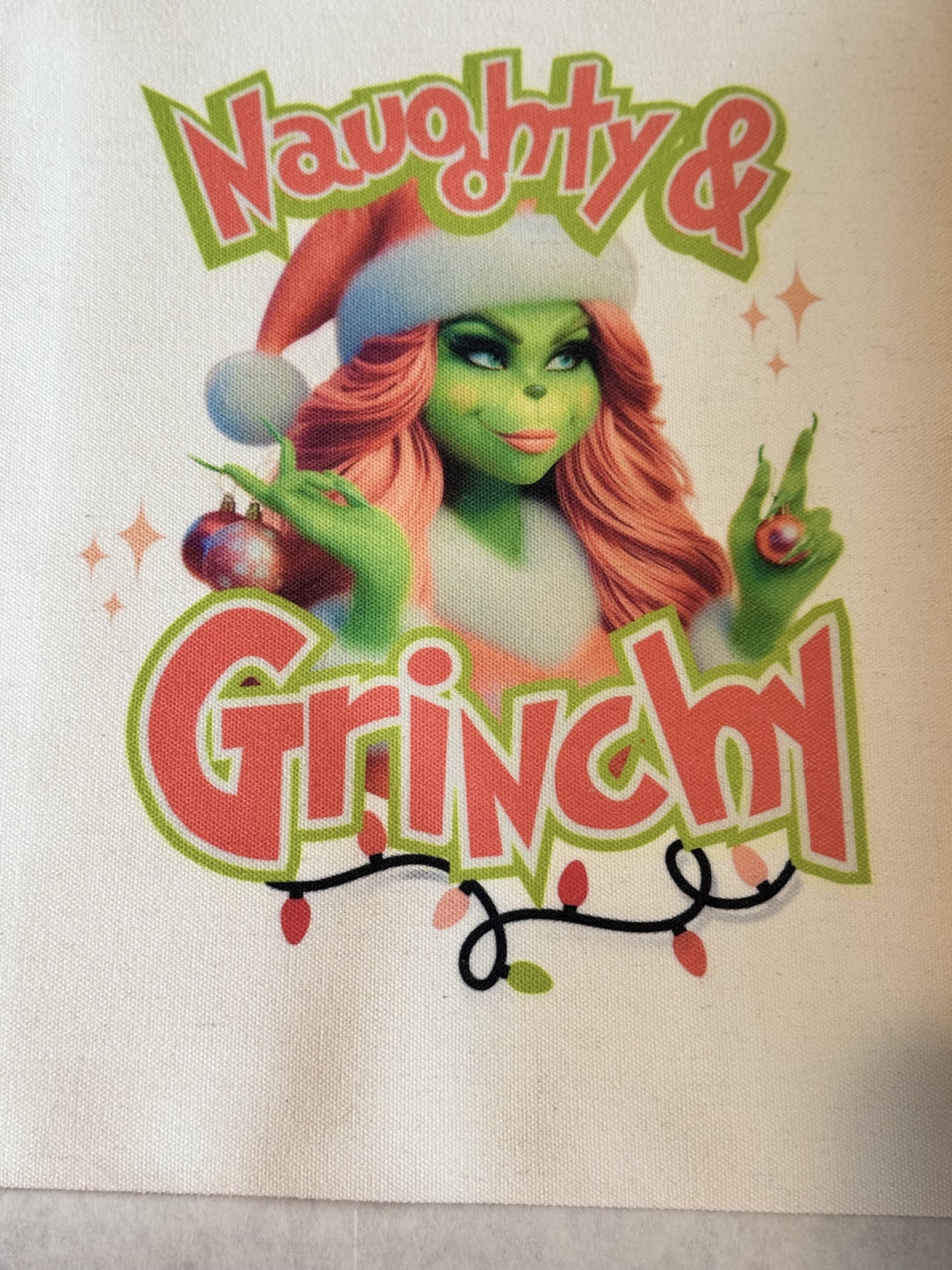 Naughty Grinch Girl Canvas Tote bag