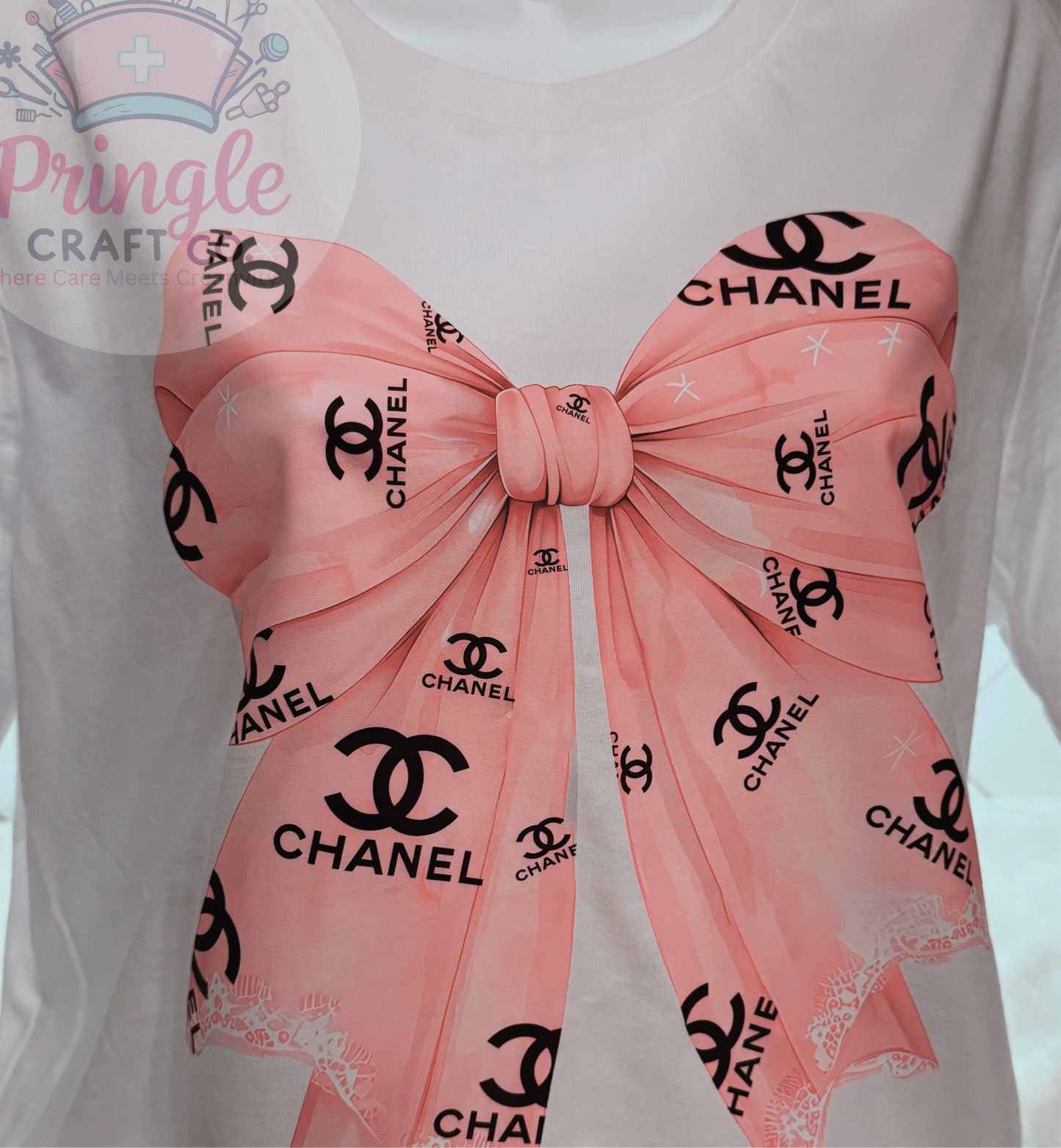 Pink Luxury Bow T-Shirt – Designer-Inspired Glam