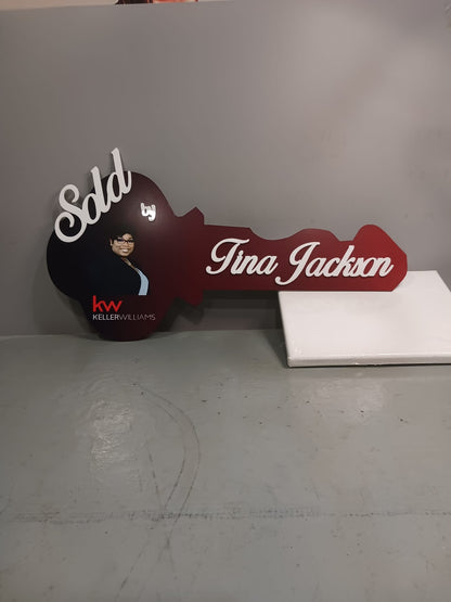 Realtor SOLD Key Sign – Custom Real Estate Closing Photo Prop