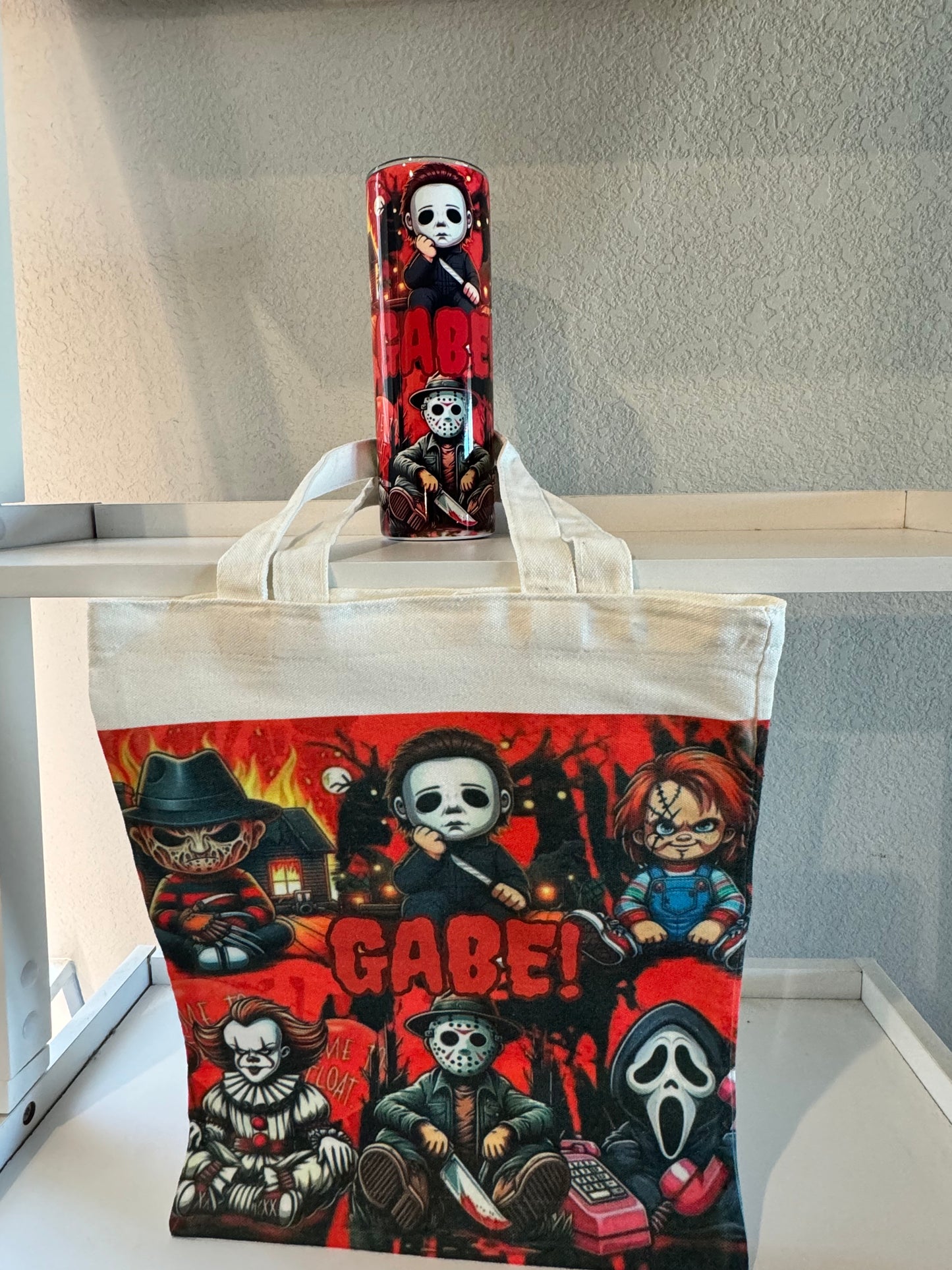 Custom Tumbler and tote bag bundle